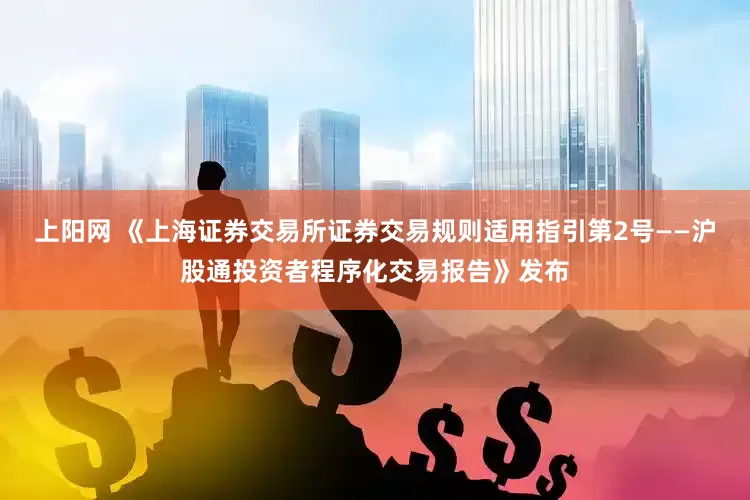 上阳网 《上海证券交易所证券交易规则适用指引第2号——沪股通投资者程序化交易报告》发布