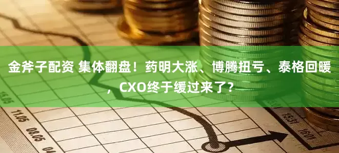 金斧子配资 集体翻盘！药明大涨、博腾扭亏、泰格回暖，CXO终于缓过来了？