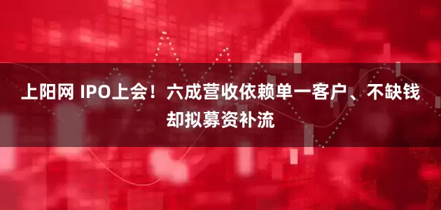 上阳网 IPO上会！六成营收依赖单一客户、不缺钱却拟募资补流
